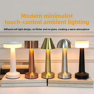 Cordless USB Rechargeable Dumbbell Shape Iron <strong>Table</strong> Lamp, Touch Dimmable LED Ambient <strong>Light</strong> for Hotel Bar Bedroom - Product Image 2