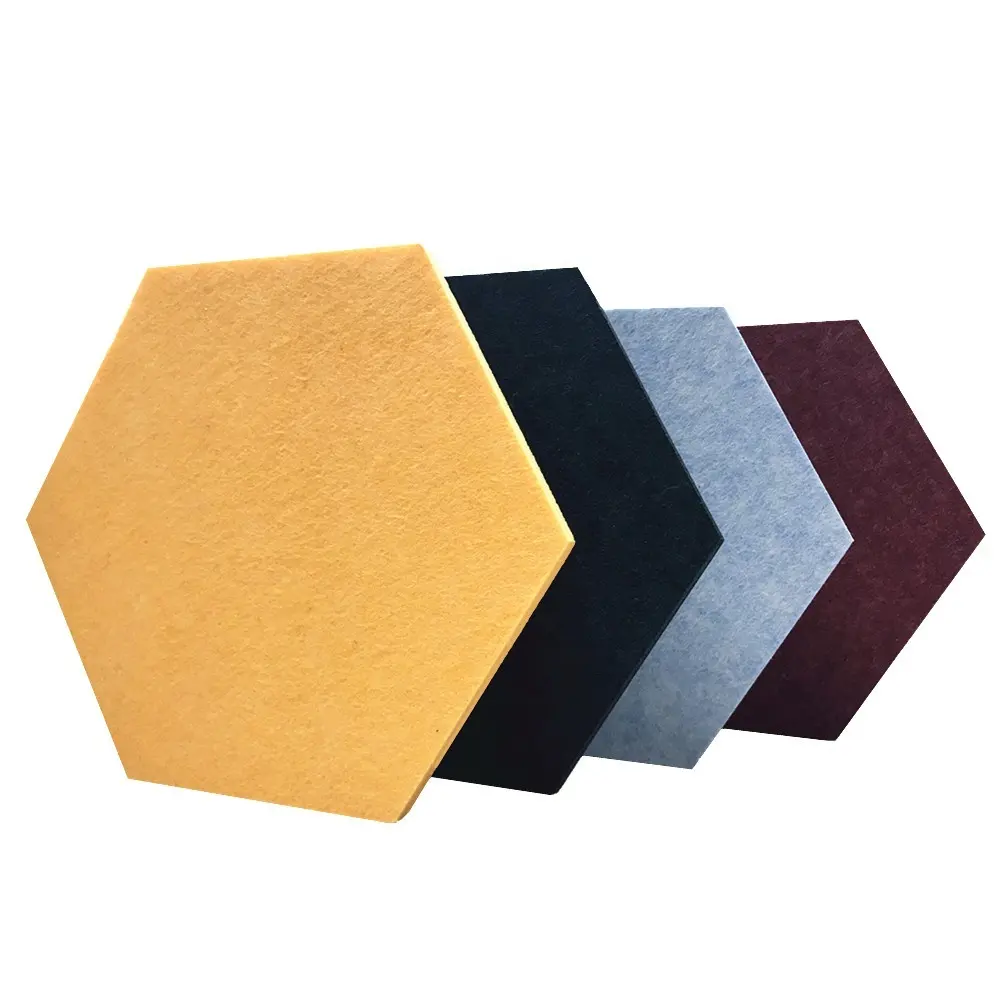 Hexagon Fabric Acoustic Panel Cinema Movie Theater Soft Soundproof Acoustic Wall PET Acustic Panel Acoustic Wall Panels