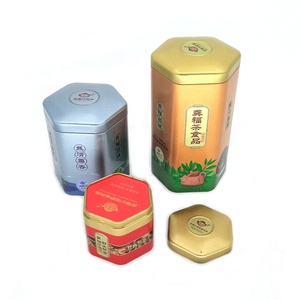 Hộp Đựng Trà Kim Loại Không Đều Cấp Thực Phẩm Tùy Chỉnh Hộp Thiếc Đóng Gói Trà Lỏng Hộp Thiếc Hình Lục Giác Mini Kèm Thẻ Giấy Kín - Product Image 1