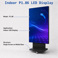 Écran LED pliable à trois volets P1.86 double face pour intérieur, affichage numérique publicitaire LED sur pied, haute fréquence de rafraîchissement, 3 plis