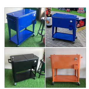 Bán Buôn <span class=keywords><strong>80qt</strong></span> Kim Loại Hộp Lạnh Với Biểu Tượng Tùy Chỉnh 75L Nhiệt Ngoài Trời Cắm Trại Dã Ngoại Mát Với Bánh Xe Cho Thực Phẩm Lon Lưu Trữ - Product Image 4