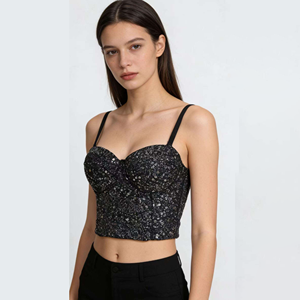 Abito Corsetto in Pizzo all'Ingrosso, Elegante Abito da Sposa con Corsetto, Top Corto da <span class=keywords><strong>Donna</strong></span> con Diamanti, Lusso Designer - Product Image 1