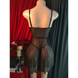 Conjunto de Lencería Sexy de Encaje Transparente, Camisón de Malla con Tirantes, Ropa de Dormir Atractiva para Mujer - Product Image 2