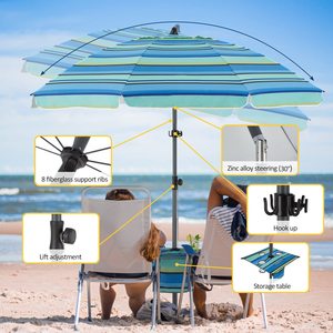 Fabricant Portable Grand Pare-Soleil Crochet Inclinable Bande Verte Métal Extérieur Jardin <span class=keywords><strong>Parasol</strong></span> <span class=keywords><strong>Parasol</strong></span> Avec Table Sable Ancre - Product Image 5
