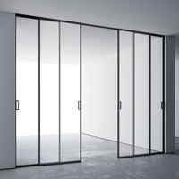 HDSAFE cadre en aluminium armoire placard porte en verre maison coulissante hôtel villa appartement fermeture en douceur miroir système de portes coulissantes
