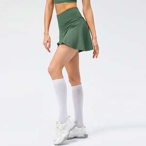 Gonna da Tennis atletica <span class=keywords><strong>2</strong></span>-in-1 di alta qualità per ragazze Shorts a vita alta traspirante con tasca interna laterale per il controllo della pancia singola in esecuzione - Product Image 2