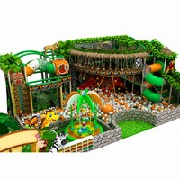 Ensemble d'équipements de terrain de jeu intérieur pour enfants style forêt, avec toboggan, structure d'escalade et jeux souples en PVC/galvanisé, couleur personnalisable