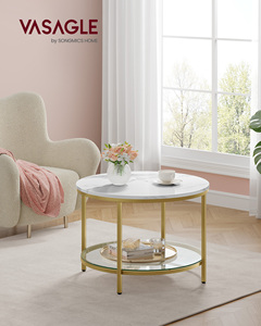 <span class=keywords><strong>VASAGLE</strong></span> <span class=keywords><strong>Table</strong></span> centrale en verre moderne pour salon <span class=keywords><strong>Table</strong></span> <span class=keywords><strong>basse</strong></span> <span class=keywords><strong>ronde</strong></span> à 2 niveaux avec dessus en marbre Petite <span class=keywords><strong>table</strong></span> <span class=keywords><strong>basse</strong></span> - Product Image 2