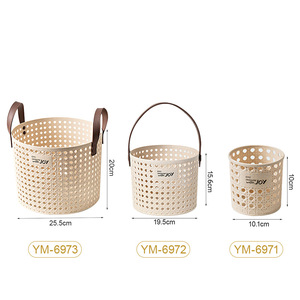 Round Picnic Basket 19.5x15.6cm Portable Storage Organizer For Snacks And Daily Necessities Bedroom Use PP Material - Product Image 5