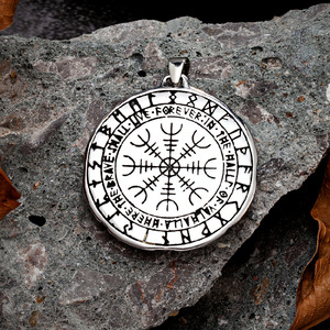 Nordic Viking Raven Keychain Oval Zinc Alloy Embossed Pendant Leather Carabiner Style Handmade Metal <b>Key</b> <b>Chain</b> - Product Image 4