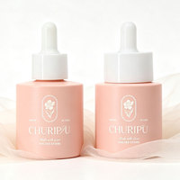 Flacon en verre de luxe à base épaisse de 30 ml avec compte-gouttes en caoutchouc et bouchon large pour sérum, concentré facial, huile pour cils et sourcils