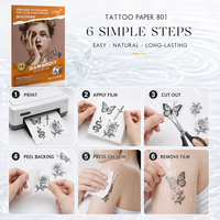 Papier autocollant vierge imprimable éco-responsable A4 pour tatouages temporaires, compatible imprimante jet d'encre – Papier transfert pour faux tatouages