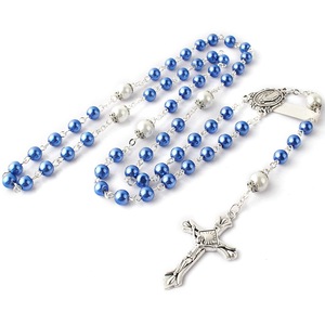 Nuevo diseño hecho a mano, cuentas de perlas de cristal religioso, collar de Rosario cruzado, conjunto de caja de regalo de gama alta, collar de Rosario - Product Image 3
