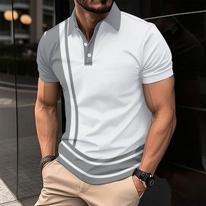 Chemise décontractée pour homme à manches courtes avec logo personnalisé ODM, 100% coton, tissu tricoté de haute qualité 220g, motif uni, boutonnée et brodée - Product Image 5