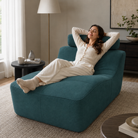 Canapé paresseux en tissu grand format au design moderne OEM, confortable et convertible, avec coussin de nuque, pour intérieur, ensemble de canapés de sol pour maison et appartement