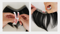 Perruque de cheveux naturels à boucle V, postiche à racines foncées, lisses, noires, naturelles, en Stock, vente en gros, livraison rapide