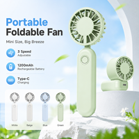 Ventilateur portable pliable léger (110g) pour femmes, hommes, étudiants – Idéal pour le quotidien et les voyages, pour un refroidissement personnel