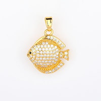 Pendentifs écologiques personnalisés mignons en forme de poisson tropical, style euro-américain, avec détails en zircon 5A de qualité supérieure