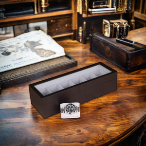 Caja de reloj de madera negra de lujo con pantalla de cuero PU de un solo nivel para estuches de regalo de viaje o joyería - Product Image 6