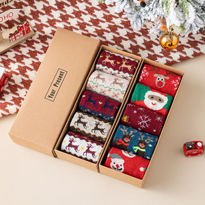 Ensemble de chaussettes de <span class=keywords><strong>Noël</strong></span> personnalisées avec logo, vente en gros, chaussettes d'hiver douces et moelleuses pour les fêtes, avec emballage en boîte premium, faible MOQ 100 ensembles - Product Image 3