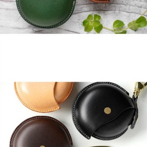 Leather First Layer Leather Retro Handmade Round Coin <b>Purse</b> Small Storage Bag Custom Creative Gift Coin Bag - Product Image 2