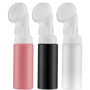 Custom 100ml & 200ml PET Plastic Foam Pump <b>Bottles</b> Mousse Silicone <b>Brush</b> Head Cosmetic Makeup Facial Cleanser Face Wash Soap - Product Image 1