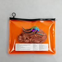 Bolsa de Embalaje con Cierre de Cremallera para Extensiones de Cabello, Bolsa de PVC Esmerilada con Logotipo Personalizado para Accesorios para el Cabello, Bolsa con Cierre Hermético para Paquetes de Pelucas de 26 Pulgadas