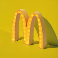 Lampe magnétique LED pour réfrigérateur McDonald's M Light & Night Light avec commande tactile, fonctionne sur piles, design moderne pour chambre à coucher