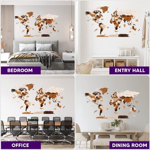 Multistrato 3D in legno mappa <span class=keywords><strong>del</strong></span> <span class=keywords><strong>mondo</strong></span> Art Deco Design decorazione per ufficio regalo di compleanno con capitale degli stati per salotto arte della parete - Product Image 5