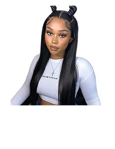13*6 pelucas de cabello humano rectas transfronterizas de gran oferta Meng Tong Former Lace 1 pieza pelucas para mujeres negras cabello chino medio - Product Image 2