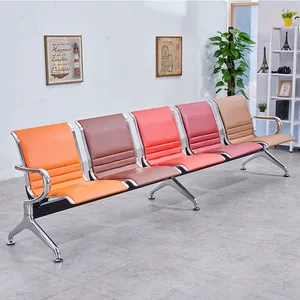 Fauteuil d'attente moderne en cuir <span class=keywords><strong>rose</strong></span> doré, <span class=keywords><strong>chaise</strong></span> de réception luxueuse rembourrée pour salon, <span class=keywords><strong>bureau</strong></span>, extérieur, salle d'attente d'hôpital - Product Image 1