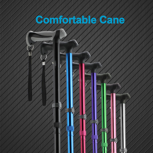4-Section <b>Foldable</b> Adjustable Lightweight Aluminum <b>Walking</b> Cane <b>Stick</b> Custom Colorful <b>Walking</b> Cane for Men Women - Product Image 4