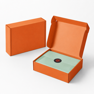 Cajas de Cartón Corrugado Personalizadas, Cajas de Envío Plegables con Papel de Seda a Juego y Pegatinas con Logotipo Personalizado para Ropa y Cosméticos - Product Image 1