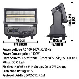 Luz Estroboscópica RGBW DMX de 1400W con Matriz de Píxeles y Cabeza Móvil, Resistente al Agua IP65, para Iluminación de Escenarios, Bares y Discotecas - Product Image 5