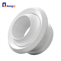 Diffuseur de plafond rond en plastique ABS avec buse de jet - Grille de ventilation réglable pour bureau, hôtel et systèmes CVC