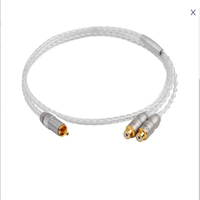 Argent RCA 1 2 câble Audio plaqué or prise pour voiture CD amplificateur de puissance mélangeur cordon de raccordement lecteur DVD haut-parleur 5mm extérieur stocké