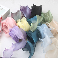 Ruban décoratif en organza irisé découpé au laser, à volants, 6 cm (2,4 po), en polyester haute ténacité, simple face, pour nœuds à cheveux
