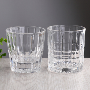 Verres à <span class=keywords><strong>whisky</strong></span> en cristal gravés vintage de 10 oz avec logo personnalisé en gros, ensemble de verres à <span class=keywords><strong>whisky</strong></span> avec base lourde, motif en diamant à nervures - Product Image 5