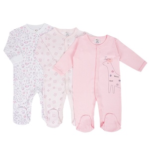 Vente en gros de couvre-pieds en coton pour bébé, pyjamas toutes saisons, vêtements de maison, jolis vêtements à ramper pour les pieds à manches longues - Product Image 2