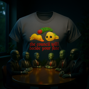 Camiseta con diseño de meme divertido y sarcástico: El Consejo decidirá tu destino, regalo con diseño irónico. - Product Image 3