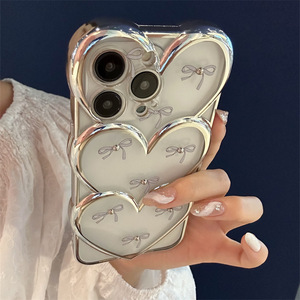 Custodia per telefono carina con grandi cuori con perla trasparente per <span class=keywords><strong>iPhone</strong></span> 15 13 <span class=keywords><strong>11</strong></span> 14 12 <span class=keywords><strong>Pro</strong></span> Max in <span class=keywords><strong>Cover</strong></span> posteriore in <span class=keywords><strong>Silicone</strong></span> morbido elettrolitico adorabile - Product Image 4