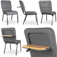 Chaise d'église, d'auditorium ou de théâtre sud-coréenne professionnelle, rembourrée, empilable, en tissu moderne, d'occasion
