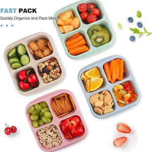 Tre e quattro grid bento box PP lunch box per picnic all'aperto <span class=keywords><strong>set</strong></span> di box per snack - Product Image 6