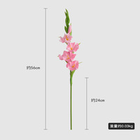 W-A0284 Hoogwaardige zachte latex kunstmatige gladiolen orchidee bloem, real touch gladiolen voor thuis, bruiloft, afstuderen decoratie