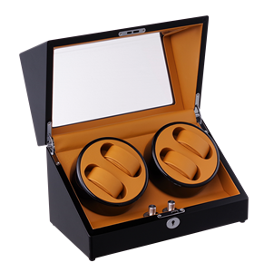 4 + 0 Sang Trọng Tự Động Xem Winder Box Trường Hợp An Toàn Gỗ Xem Shaker Đồng Hồ Lưu Trữ Hiển Thị 4 Khe Cắm Với Điều Khiển Hướng Open-Stop - Product Image 6