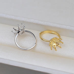 Anillo Abierto de Plata 925 con Forma de Pulpo para Dedo 10-11, Accesorios de Joyería DIY con Bandeja Vacía, Semi-Acabado 1944 - Product Image 3