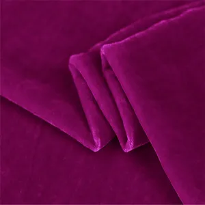 China Wholesale Heavy Warm 100% Silk Velvet Fabric Darl Red Color Plain for Men Women Autumn Winter Curtain