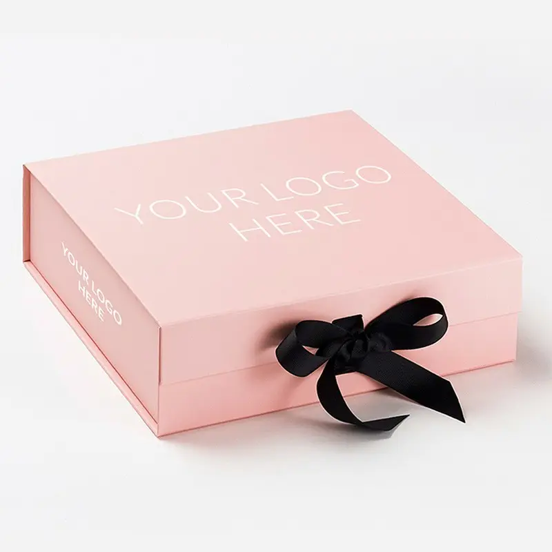 Digital Printing High Quality Custom Logo Large Luxury Pink Gift Box Packaging Folding Boxes