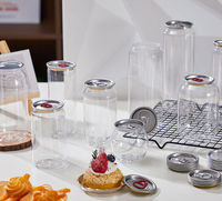 Bouteille cylindrique transparente en PET avec couvercle à clapet en aluminium pour boissons gazeuses, sodas, café, jus, thé et boissons énergisantes