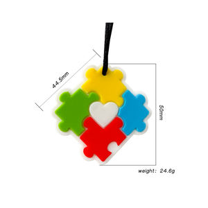 Collier de dentition souple en silicone sans BPA, forme puzzle, pour bébé - Vente chaude - Product Image 2